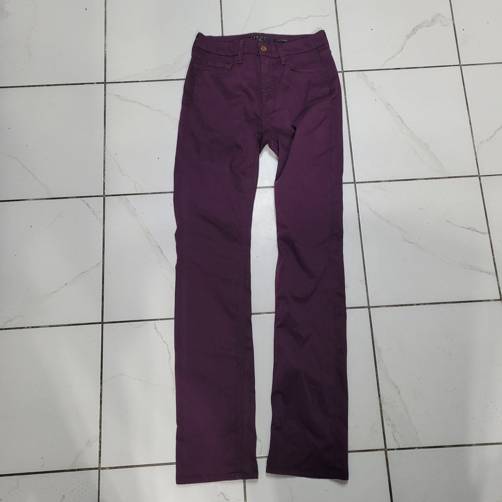Purple Straight-Leg Pants Size 4 By 7 For All Mankind Stretchy